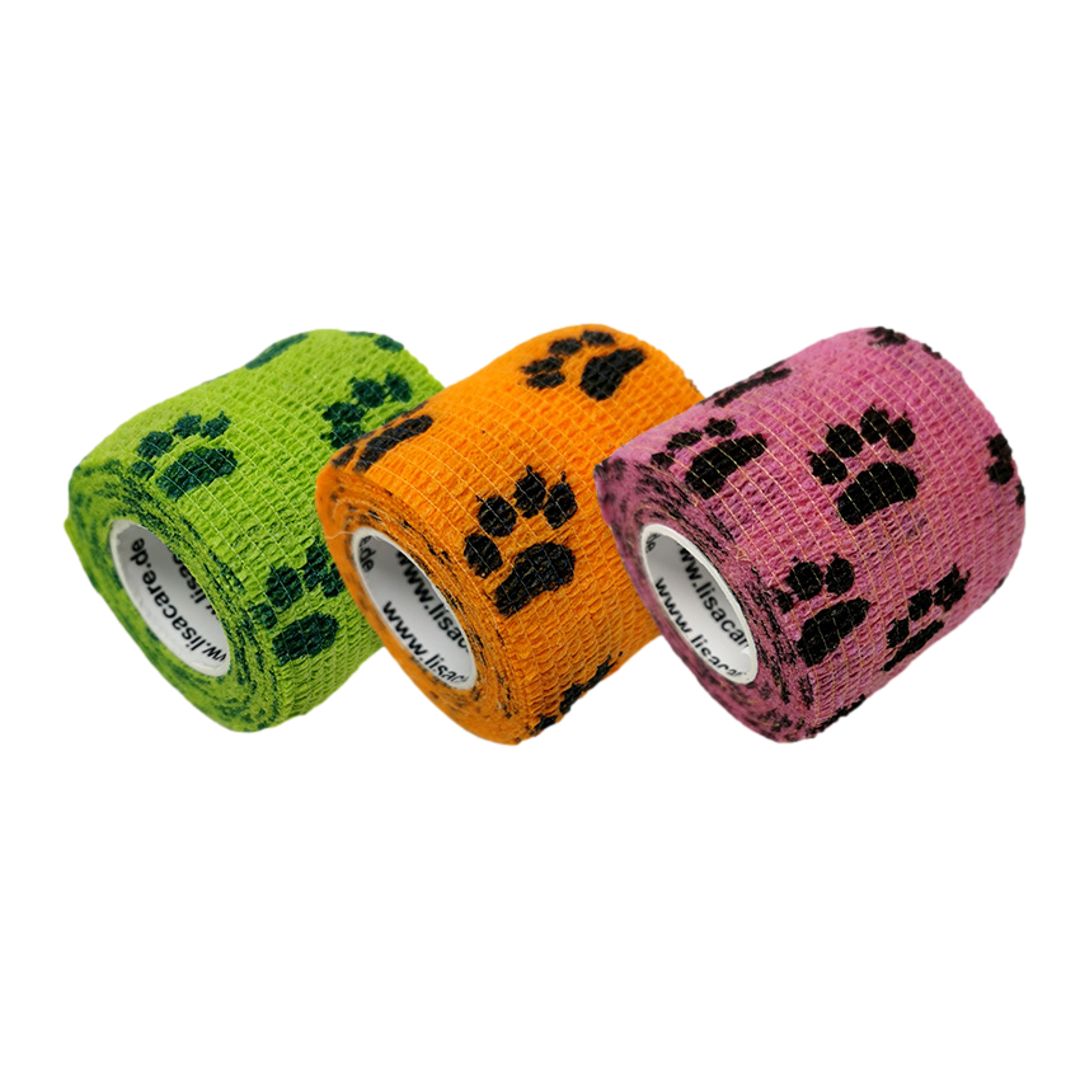LisaCare benda autoadesiva per animali - zampe 5cmx4,5m 3 pz Bendaggio