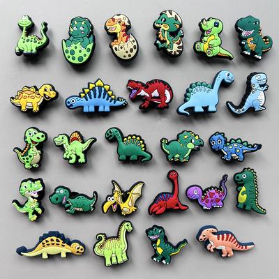 TEMU 26pcs Dinosaur Series Shoe Charms Set - Pvc, Diy Sandals & Slides Accessories