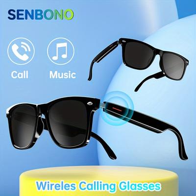 TEMU Senbono Smart Glasses Wireless Headset, Built-in Microphone And Speaker, Touch And , Remote Camera Control