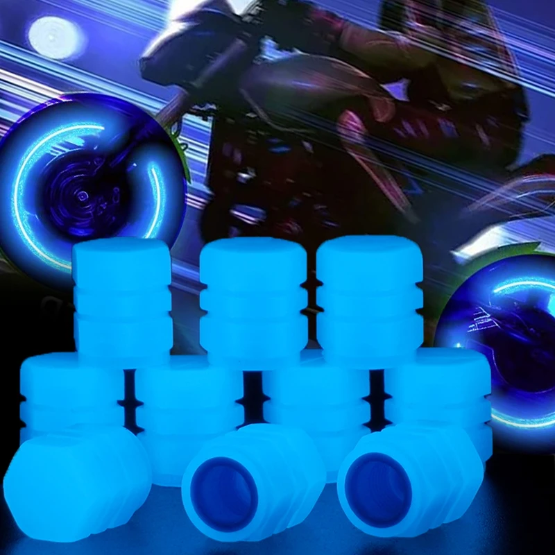 10 pezzi tappi valvole luminosi blu notte incandescente auto moto bicicletta ruota bici pneumatico mozzo ruota luminoso stelo valvola tappi decori