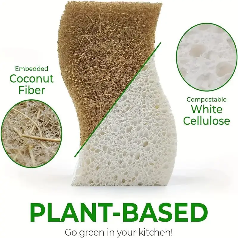 Reinigung Peeling Schwamm Kokosnuss Holz Zellstoff Schwamm Holz Zellstoff Geschirrs pülen Baumwolle Küche Geschirrs pül schwamm für Küche Bad