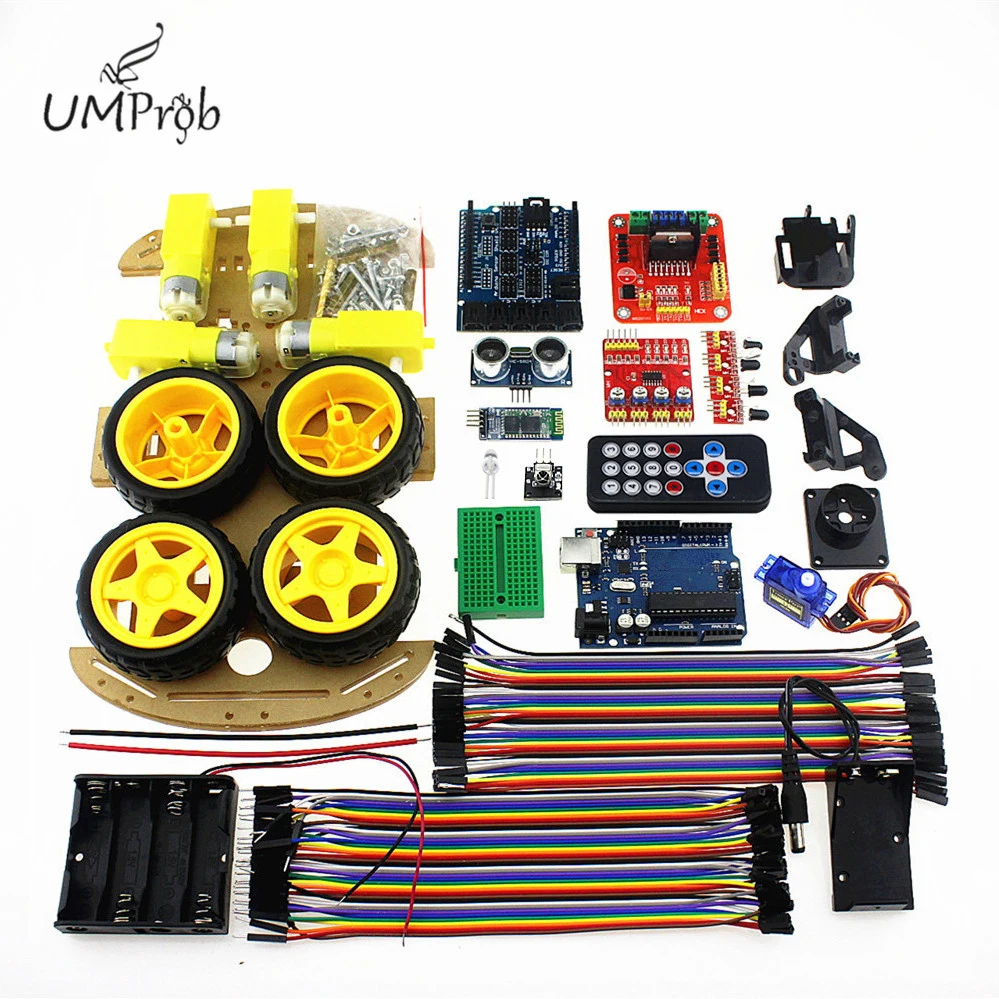4WD Bluetooth multifunktion ales DIY Smart Car für Arduino Roboter Bildung R3 Starter Kit Image