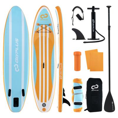 Costway Inflatable Stand up Paddle Board with Adjustable Paddle and 3 Fins for Adults and Youths-S