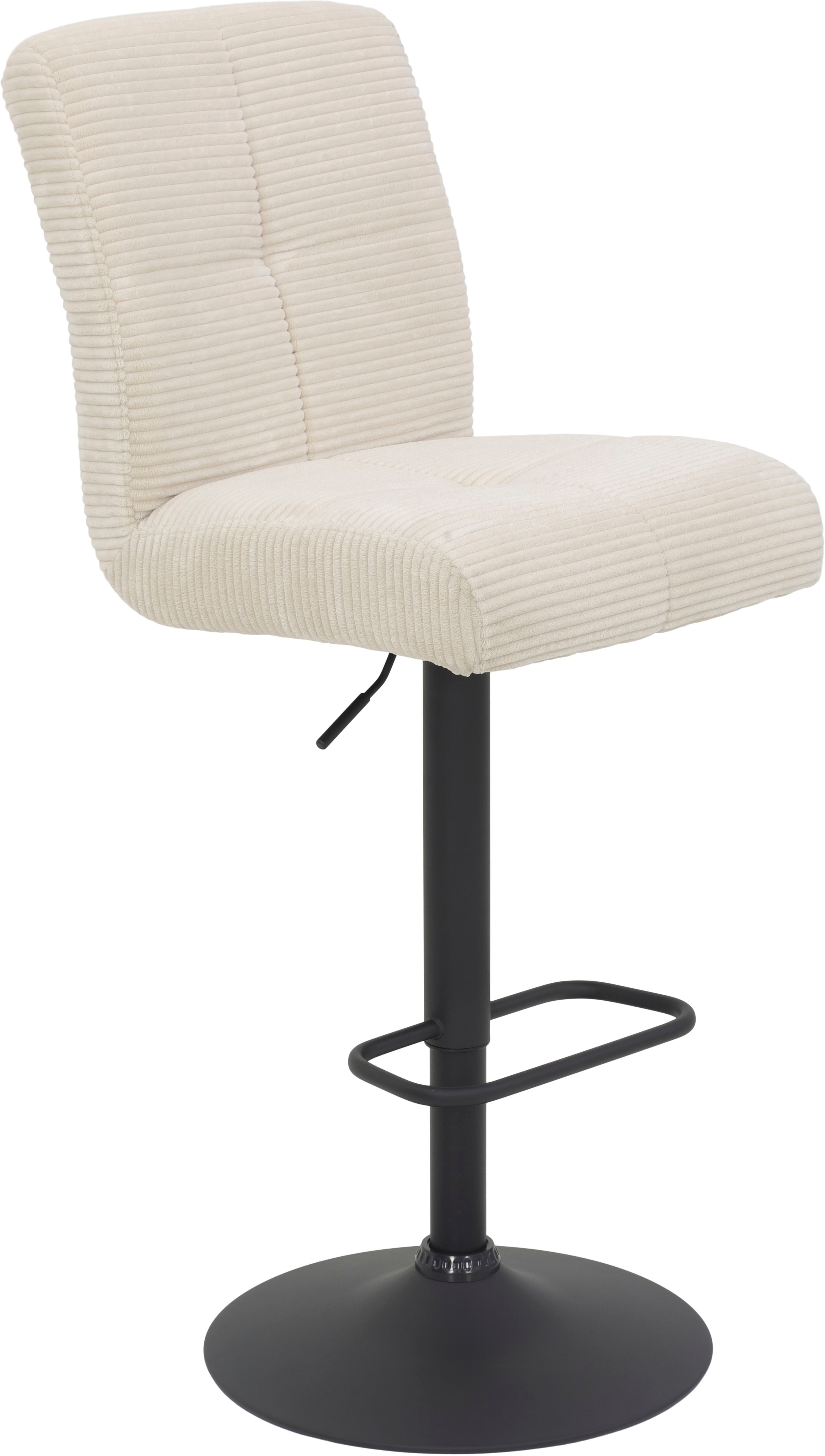 Barhocker HELA "LENI", beige (creme, schwarz), B:44cm H:102cm T:57cm, 92% Polyester;8% Polyamid, Hocker, Barhocker, Komfortsitz mit Federkorb