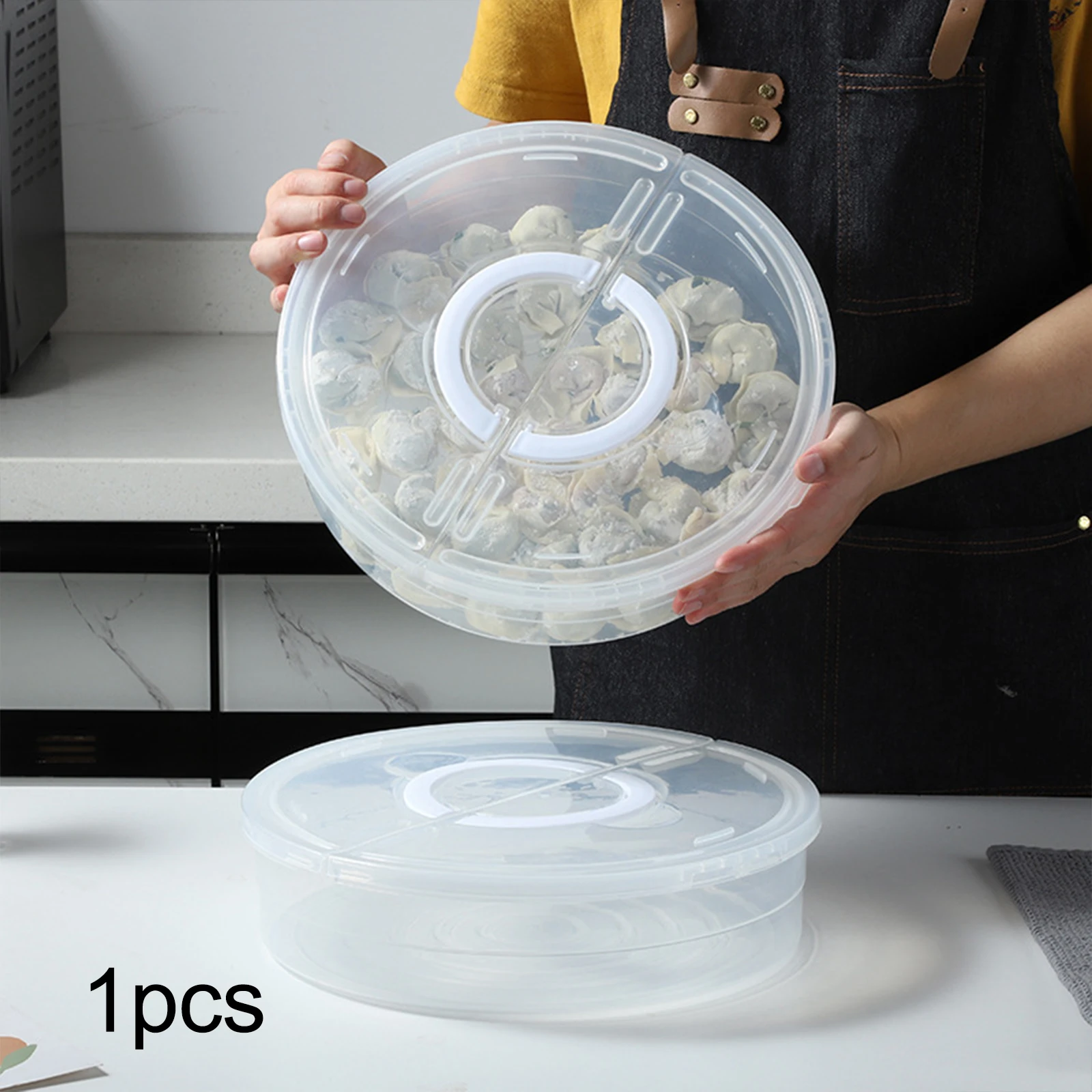 Organisateur de boulettes Transparent, réfrigérateur, récipient de stockage des aliments frais avec couvercle pour pique-nique voyage plateau de conservation des aliments