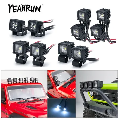 YEAHRUN LED Lights Headlights Spotlight for TRX-4 TRX6 Axial SCX10 Wraith SCX24 1/10 1/24 RC Car