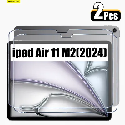 2Pcs HD Scratch Proof Tempered Glass Screen Protector For ipad Air 11 2024 M2 Free Bubble Protective