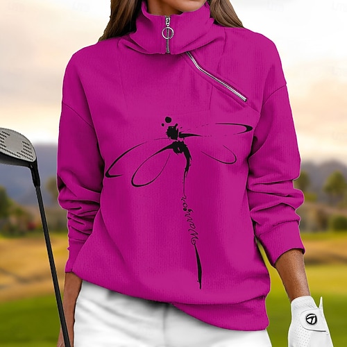 Damen Pullover Sweatshirt Marineblau Schwarz Rot Langarm Shirt Tier Herbst Winter Damen-Golfkleidung, Kleidung, Outfits, Kleidung