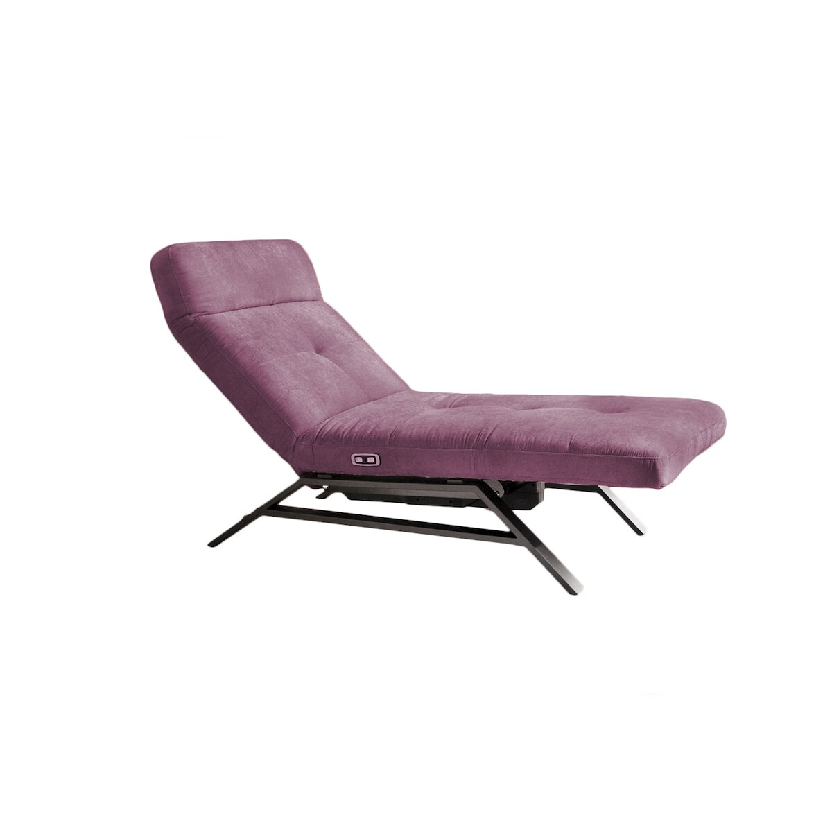 KAWOLA Liege AMERIVA Sessel Relaxliege Velvet purple Fuß chrome Image