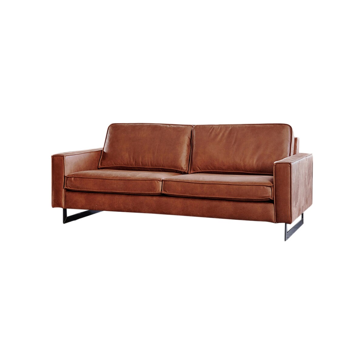 KAWOLA Sofa VILNIUS 3-Sitzer Kunstleder mit Lederanteil cognac Image