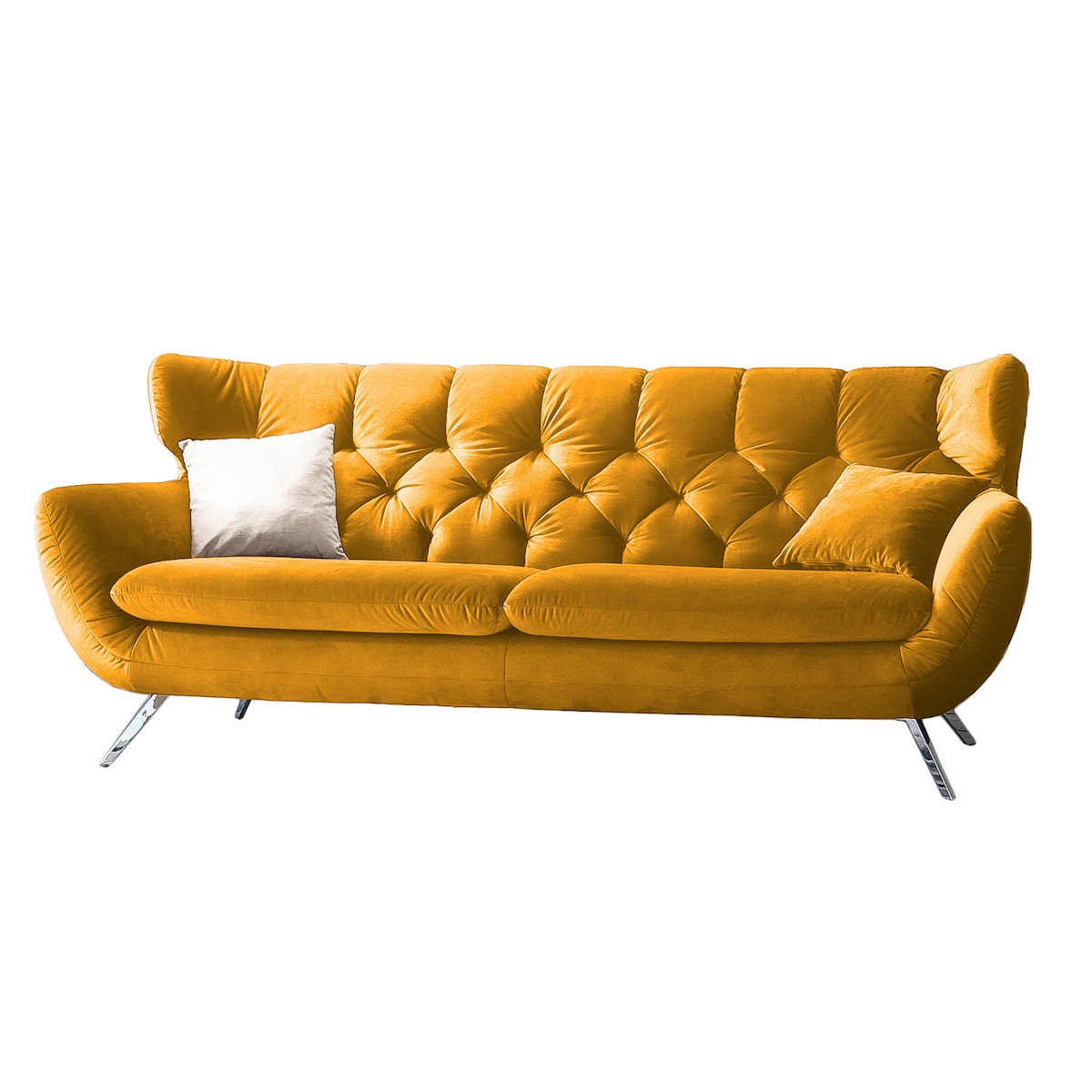 KAWOLA Sofa CHARME 3-Sitzer Velvet curry Image