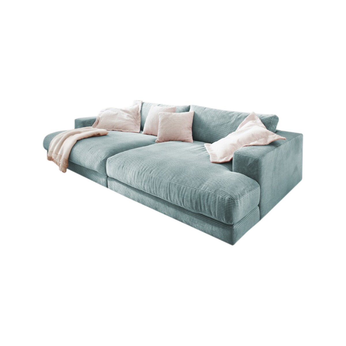KAWOLA Big Sofa MADELINE Cord hellblau Image