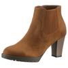 Stiefelette ANISTON SHOES, Damen, Gr. 38, braun (cognac), Textil, Veloursleder, elegant, Schuhe, Ankleboots mit seitlichem Stretcheinsatz - NEUE KOLLEKTION