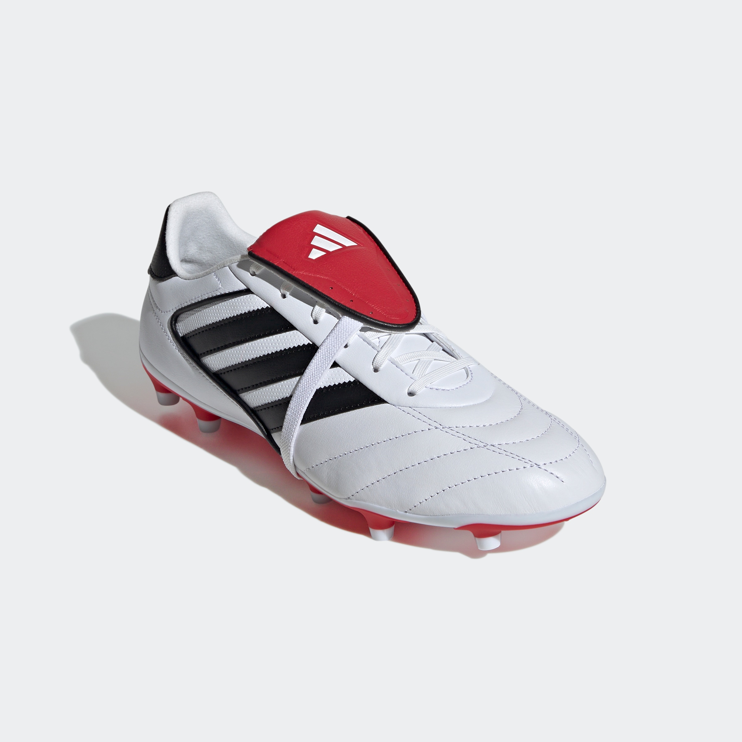 Fußballschuh ADIDAS PERFORMANCE "COPA GLORO 2 FG", Damen, Gr. 45, bunt (cloud weiß, core schwarz, better scarlet), Leder, Synthetik, Schuhe Fußballschuh, geeignet für Rasenplätze