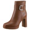 Stiefelette ANISTON SHOES, Damen, Gr. 41, braun (cognacfarben), Lederimitat, elegant, Schuhe, Abendstiefelette mit Plateau - NEUE KOLLEKTION