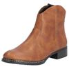 Cowboy Stiefelette RIEKER, Damen, Gr. 37, braun (zimt), Lederimitat, klassisch, Schuhe Cowboyboots Cowboy-Stiefelette Stiefelette, Westernstiefelette, Stiefelette, Blockabsatz mit Reißverschluss