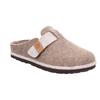 Pantoffel ROHDE "MERAN", Damen, Gr. 40, beige (beige, meliert), Filz, kontrastfarbene Details, casual, Schuhe, Hausschuh, Clog, Schlappen mit Klettriemchen