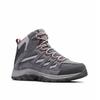 Outdoorschuh COLUMBIA "CRESTWOOD™ MID WATERPROOF", Gr. 39, grau (graphite, darotevil), Leder, Textil, sportlich, Schuhe, Wasserdicht
