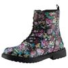 Schnürboots GEOX "J ECLAIR GIRL D", Kinder, Gr. 34, schwarz (schwarz, bunt geblümt), Lederimitat, geblümt, casual, Schuhe, Schnürstiefel, Boots mit Blockabsatz