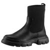 Chelseaboots GEOX "J JUNETTE GIRL C", Kinder, Gr. 31, schwarz, Lederimitat, Textil, unifarben, casual, Schuhe, Plateaustiefel, Schlupfstiefel, Winterstiefel mit Blockabsatz