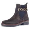 Chelseaboots GABOR, Damen, Gr. 40, braun (dunkelbraun), Veloursleder, unifarben, modisch, Schuhe, Blockabsatz, Herbstmode, Stiefelette mit Zierkette am Schaft