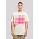 T-Shirt F4NT4STIC "Karo Pink", Herren, Gr. 4XL, beige (sand), Obermaterial: 100% Baumwolle, casual, oversize, Rundhals, Kurzarm ohne Bündchen, Shirts, Print