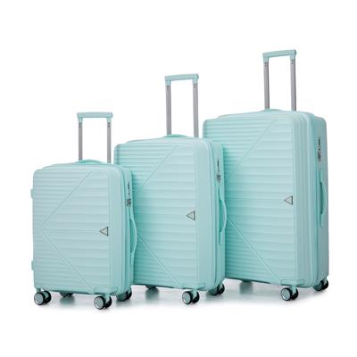 3 Piece(20/24/28in.)PP materials Hard Shell Lightweight Carry On Luggage with TSA Lock Airline Approved and Spinner Wheels