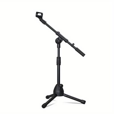 TEMU Adjustable Portable Tripod Microphone Stand For Musical Instruments - Compatible With Floor Drums, Guitars, Erhu, Matouqin, And More (no Power Required)