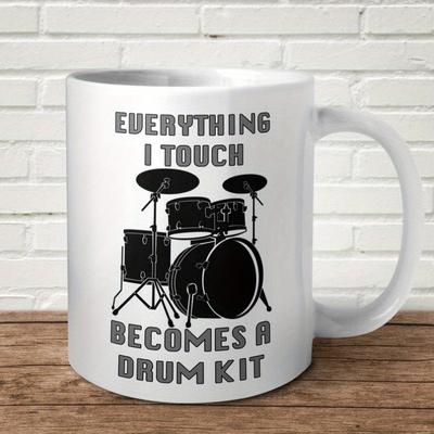 TEMU Everything I Touch Becomes A Drum Kit Mug Gift Present Birthday Drummer Musician