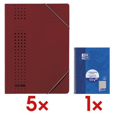 Elba 5x Eckspannermappe A4 »chic« 400010 320 g/m²-Karton rot, 23x32 cm Image