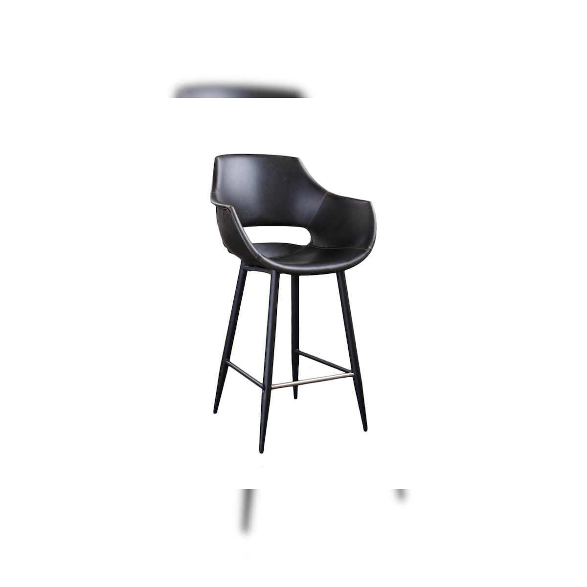 KAWOLA Barhocker ZAJA Barstuhl Sitzhöhe 76 cm Kunstleder schwarz Image