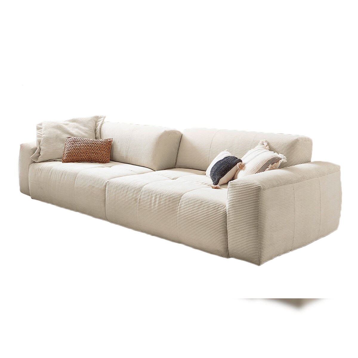 KAWOLA Big Sofa PALACE 3-Sitzer mit Sitztiefenverstellung Cord cremeweiß Image