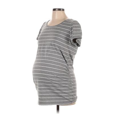 BumpStart Short Sleeve T-Shirt: Gray Tops - Women's Size Large Maternity