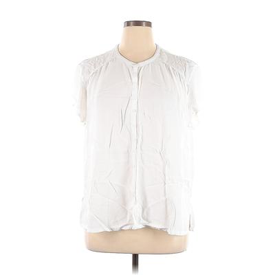 Old Navy Short Sleeve Blouse: White Tops - Women's Size X-Large