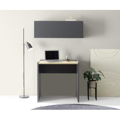 Büromöbel-Set INOSIGN "CITY/GiRON, modernes Design, Homeoff., Büro in zwei Farben/Wotan Eiche", grau (anthrazit), B:100cm H:160cm T:30cm, Holzwerkstoff, Arbeitsmöbel-Sets, enthält Hängeschrank, Schreibtisch, wohnliches Home Office Image