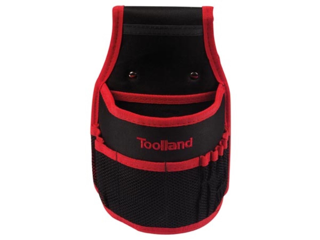 Toolland Nägel-Gürteltasche, Nylon, mit Fächern und Schlaufen, Schwarz/Rot Image