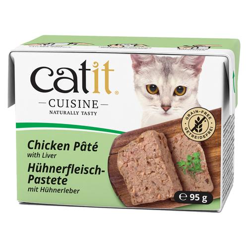 24x95g Catit Cuisine Pastete Huhn mit Leber Katzenfutter nass