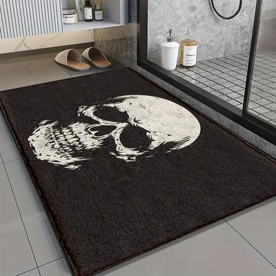 TEMU Halloween Pattern Microfiber Non-slip Bath Mat, Quick-dry Soft Fleece, Machine Washable, For Bathroom, Kitchen, Shower - 1pc, Fluffy Plush Winter Decor Decoration Image