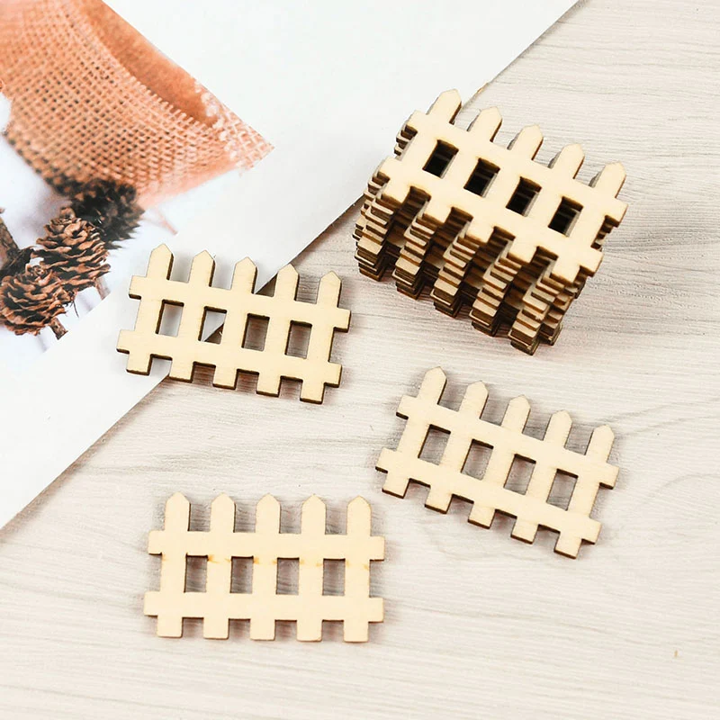 20/40 pezzi mini recinzione in legno fata giardino in miniatura barriera in legno accessori per la casa giardino fai da te casa delle bambole decorazione artigianale regalo