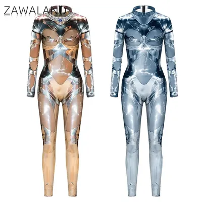 Zaw aland coole Cyber Punk Krieger mechanische Rüstung Overall Punk Cosplay Bodysuit Steampunk Image