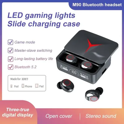 M90 Bluetooth-Kopfhörer Schiebe abdeckung Lade koffer LED-Gaming-Lichter 3D-Sound lange Akkulaufzeit Image