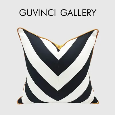 Guvinci Galerie extravaganten Stil Kissen bezüge schwarz und weiß Streifen dekorative Kissen bezüge 45x45cm moderne Wohnkultur Image