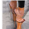 Braune Schnur schnüren Plattform Sandalen Peep Toe dünne High Heel Mode sexy coole Roman Western Sommer Frau Schuhe Zapatillas Mujer