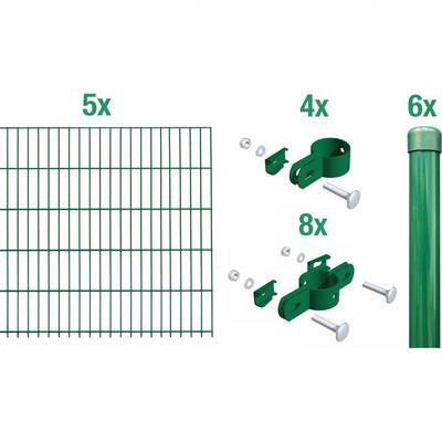 Alberts Einstabmatten Zaun-Set grün, zum Einbetonieren, 125 cm, 10 m