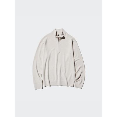 Uniqlo - 100% Cashmere Half-zip Jumper - Light Grey - XS