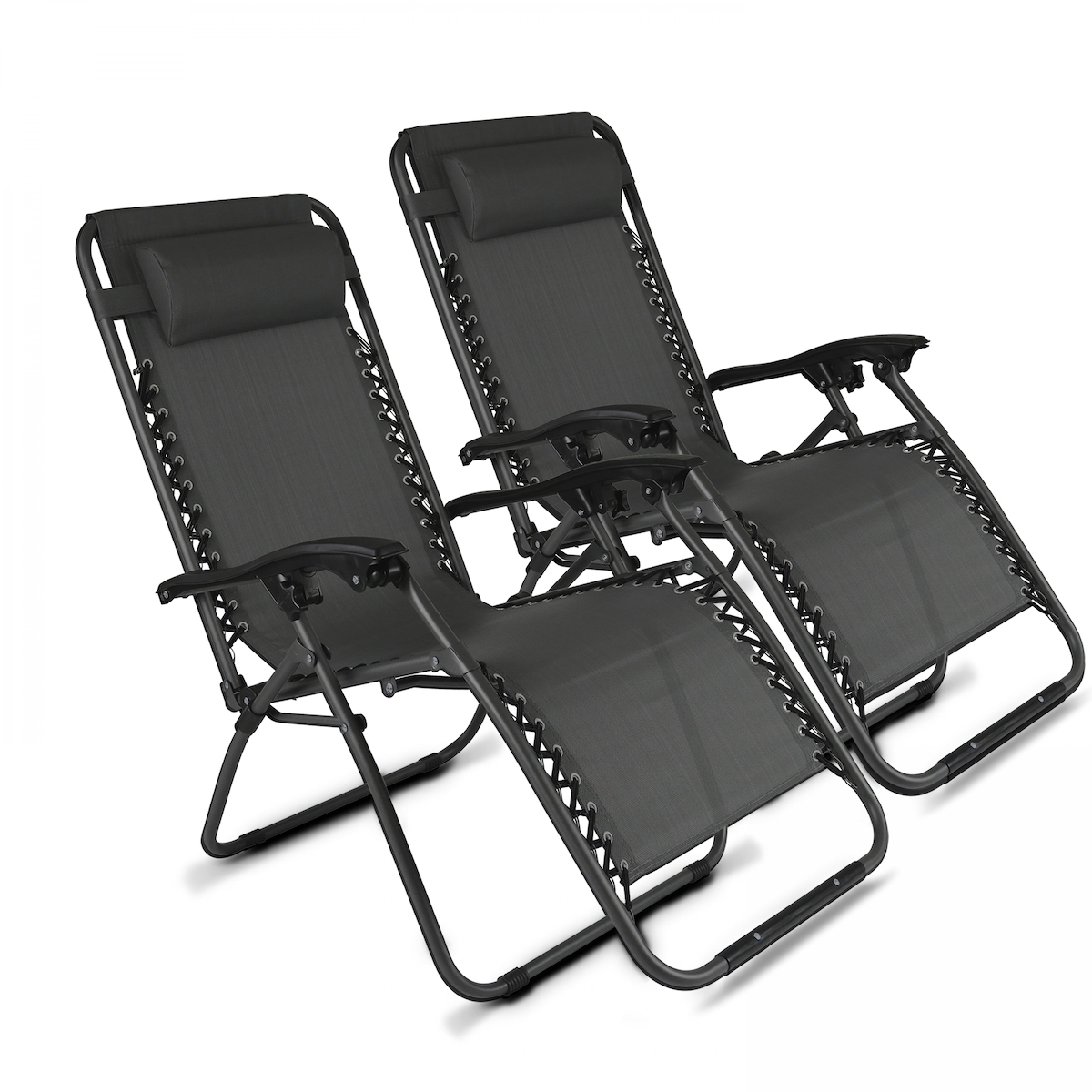 Oviala Business 2er-Set Lounge-Sessel aus grauem Stahl Image