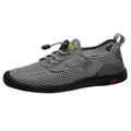 Mumuj Men Summer Footwear Mens Comfortable Sneakers New Men's Outdoor Sports Shoes for Foreign Trade Casual Anti Slip Hiking Shoes Breathable Mesh Men's Mens Lightweight Shoe Mens Walking (Grey, 7)