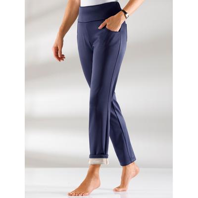 Schlupfhose CLASSIC BASICS, Damen, Gr. 22, Kurzgrößen, blau (marine), 97% Polyester, 3% Elasthan, unifarben, lang, Hosen Image
