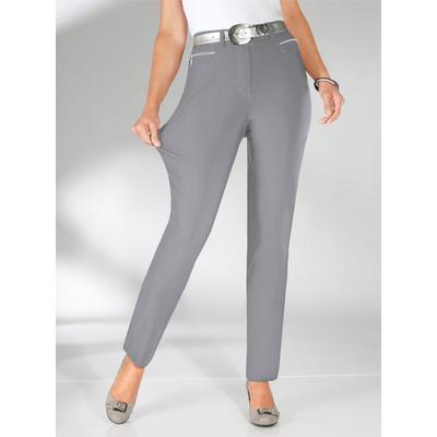Stretch-Hose STEHMANN, Damen, Gr. 22, Kurzgrößen, grau, 72% Viskose, 25% Polyamid, 3% Elasthan, unifarben, lang, Hosen, Topseller Image