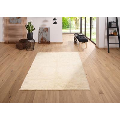 Wollteppich MY HOME "Lucy" Gr. 4, beige (natur), B:160cm H:40mm L:230cm, Wolle, Teppiche, reine Wolle, echter Flokati, handgewebt Image